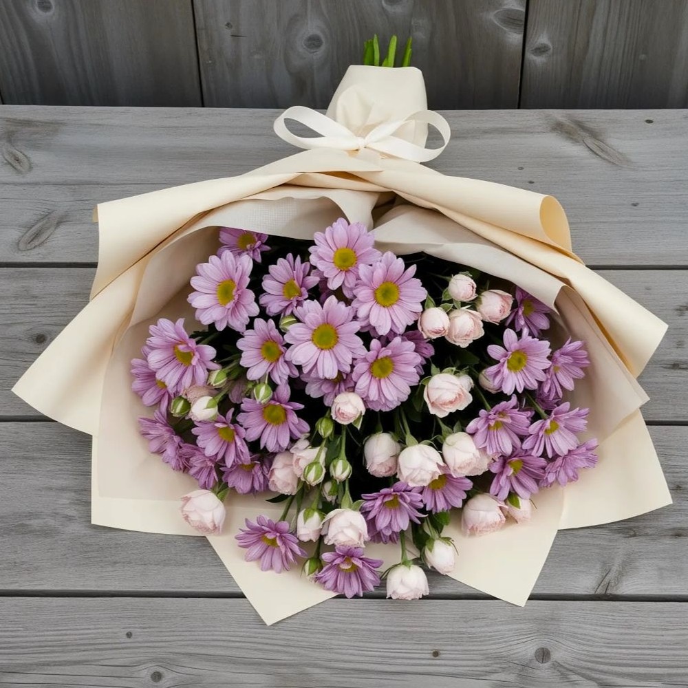 Букет цветов из: Розы и Хризантемы в Маслянино