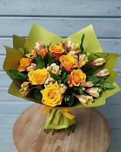 Букет цветов из:  Альстромерии и Розы в Маслянино