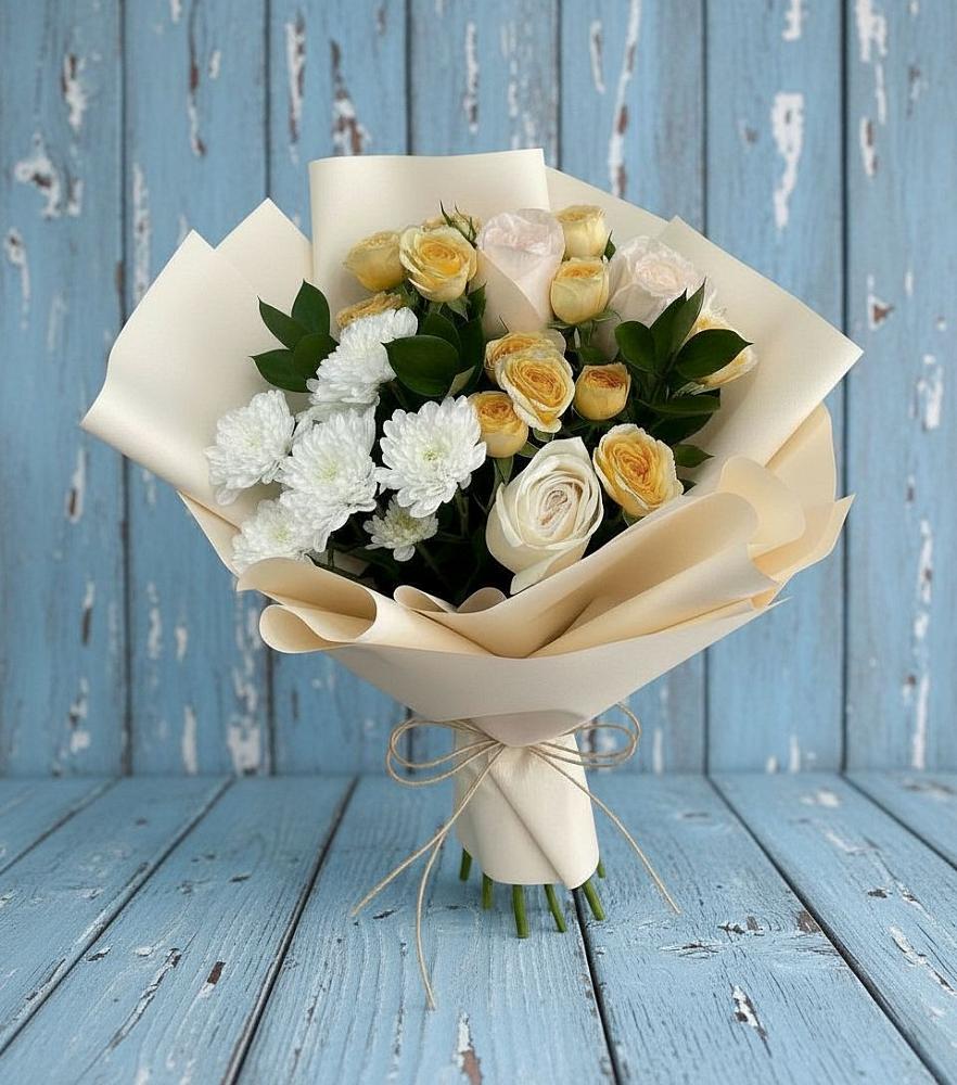 Букет цветов из: Розы и Хризантемы в Маслянино