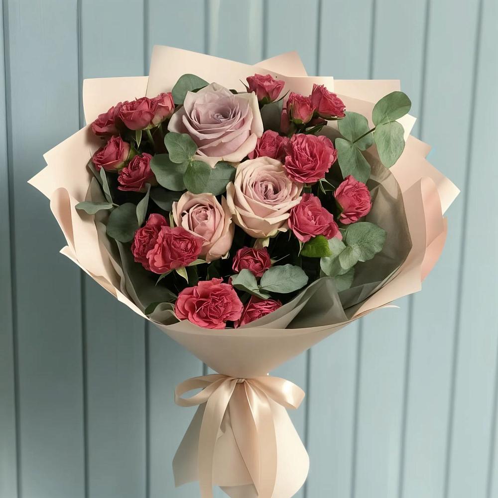 Букет цветов из: Гвоздики и Розы в Маслянино