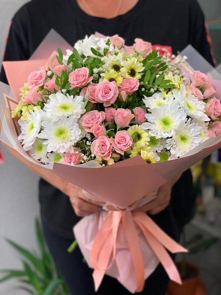 Букет цветов из: Розы и Хризантемы в Маслянино