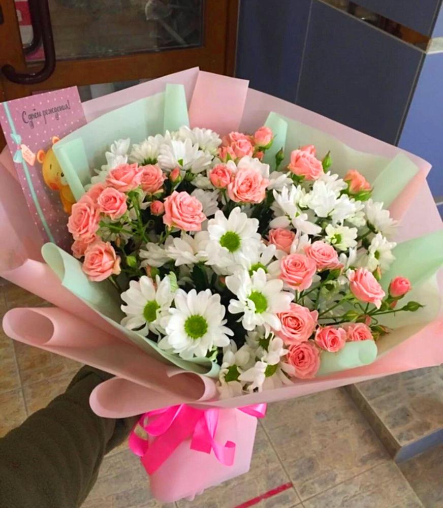 Букет цветов из: Розы и Хризантемы в Маслянино