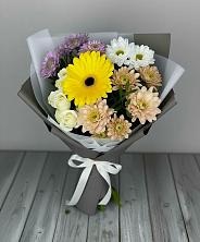 Букет цветов из:  Розы, Герберы и Хризантемы в Маслянино