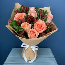 Букет цветов из:  Розы и Альстромерии в Маслянино