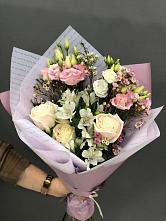 Букет цветов из:  Альстромерии, Розы и Лизиантусы #REPLACE_PRED# Маслянино
