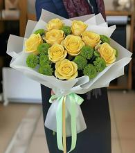 Букет цветов из:  Хризантемы и Розы в Маслянино