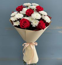Букет цветов из:  Розы и Хризантемы в Маслянино