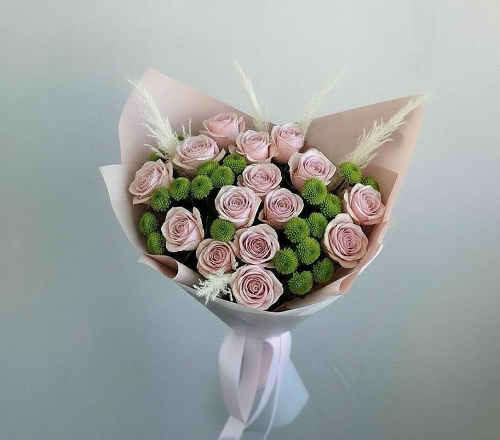 Букет цветов из: Розы и Хризантемы в Маслянино