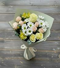 Букет цветов из:  Альстромерии, Розы и Хризантемы в Маслянино
