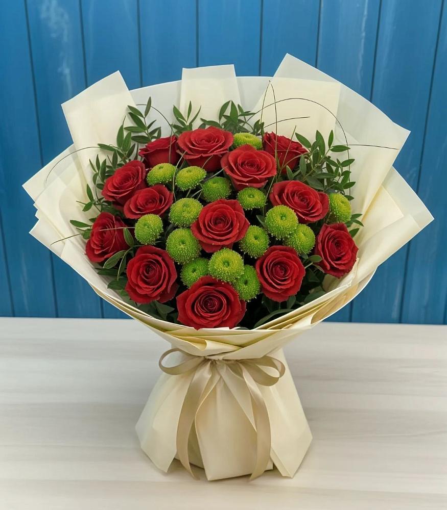 Букет цветов из: Розы и Хризантемы в Маслянино