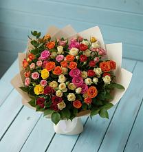 Букет Микс из разноцветных кустовых роз #REPLACE_PRED# Маслянино